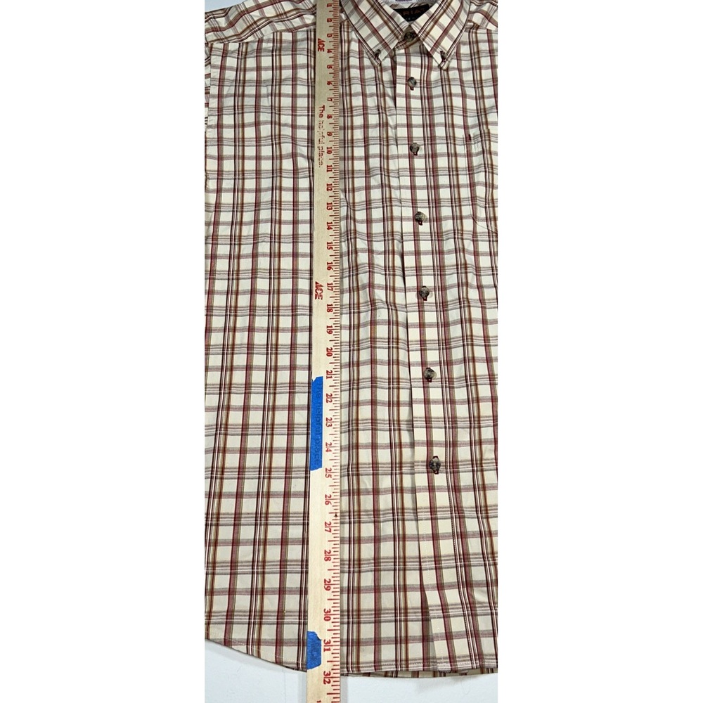 Ariat Pro Series Long Sleeve Button Down Windowpane Gingham Check Plaid Mens L - Picture 5 of 10